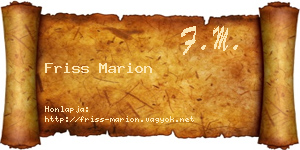 Friss Marion névjegykártya